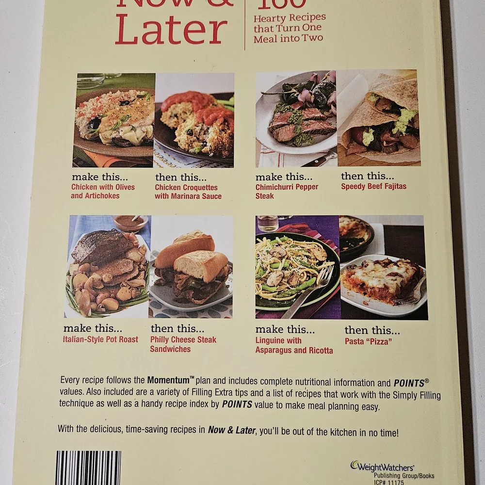 Weight Watchers Now & Later Cookbook - Yellow and Red Cover